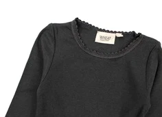 Wheat t-shirt black granite rib lace